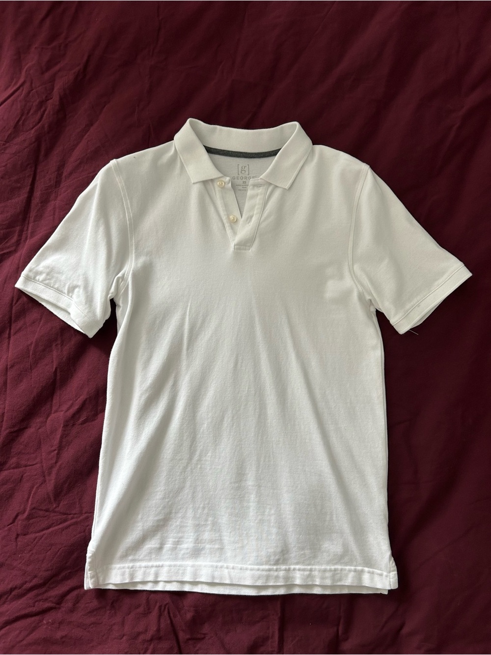 NWOT George men’s white button up short sleeve collared polo shirt XS